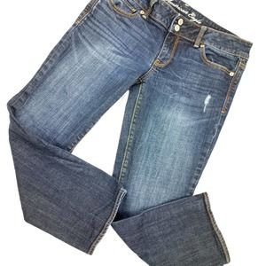 AMERICAN EAGLE~Darkest Dark Wash Crop Jeans Sz 10